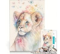 Jigsaw Puzzles for Adults 1000 Sweet Little Lion Fun Games Decompressing Intellectual Improving Love between Couples 38x26cm