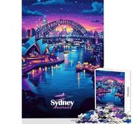 Jigsaw Puzzles for Adults 1000 Sydney Harbour Night Educational Toy Art Work Gift Educational Game Artists' Collection, Fine Arts Size 38x26cm