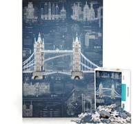 Jigsaw Puzzles for Adults 1000 Thames River Crossing Toy Wall Decor Home Art Decor with Fully Interlocking Randomly Shaped Pieces 38x26cm