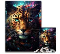 Jigsaw Puzzles for Adults 1000 The Colorful Psychedelia of The Cute Little Cosmic Leopard Paper Jigsaw Puzzles for Adults DIY Home Decor Gift Brain Teaser Game 1000 PCS(38x26cm)