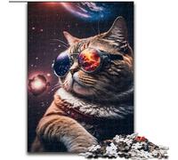 Jigsaw Puzzles for Adults 1000 The Cosmic Cat Mander 1000 Piece Jigsaw Puzzle Family Activity Game for Teenager, DIY Home Decor Brain Teaser Gift size 38x26cm