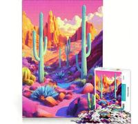 Jigsaw Puzzles for Adults 1000 The Desert Cacti Toy Wall Decor Home Art Decor with Fully Interlocking Randomly Shaped Pieces 38x26cm