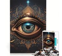 Jigsaw Puzzles for Adults 1000 Third Eye Perception Toy Wall Decor Home Art Decor with Fully Interlocking Randomly Shaped Pieces 38x26cm