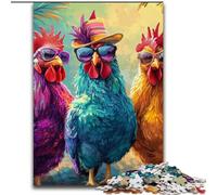 Jigsaw Puzzles for Adults 1000 Three Beautiful Roosters, Analysis And Logic with Fully Interlocking Randomly Shaped Pieces for And Age 14 Years Up (Size 50x75cm)