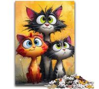 Jigsaw Puzzles for Adults 1000 Three Cats Teenager Jigsaw,Challenging Game Toys Wall Decoration Unique Birthday And Xmas Gifts (38x26cm)