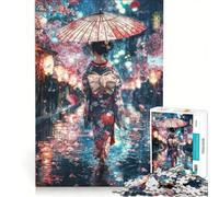 Jigsaw Puzzles for Adults 1000 Through The Rain She Blooms Toy Wall Decor Home Art Decor with Fully Interlocking Randomly Shaped Pieces 50x75cm