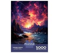 Jigsaw Puzzles for Adults 1000 Thunderstorm Over The Ocean Jigsaws for Adults Relaxing Games Stress Reliever Challenging To Complete 52x38cm/1000pcs