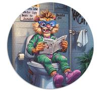 Jigsaw Puzzles for Adults 1000 Tiger Go Toilet 1000 Piece Round Jigsaw High-Difficulty Brain Teaser for Teenagers 67.5x67.5cm