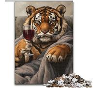 Jigsaw Puzzles for Adults 1000 Tiger on The Sofa, Suitable for People Aged 14 And Above Educational Games Secret Santa Gifts (Size50x75cm)