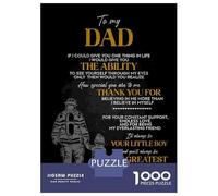 Jigsaw Puzzles for Adults 1000 To My Dad, My Greatest Hero Jigsaws for Adults Relaxing Games Stress Reliever Challenging To Complete 38x26cm/1000pcs
