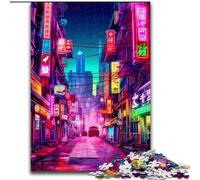 Jigsaw Puzzles for Adults 1000 Tokyo Night Made of Wood, for Ages 14+ 50x75cm Birthday Gift Idea, Challenging Brain Teaser Game