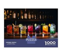 Jigsaw Puzzles for Adults 1000 Top 10 Cocktails Jigsaws for Adults Relaxing Games Stress Reliever Challenging To Complete 52x38cm/1000pcs