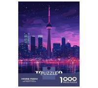 Jigsaw Puzzles for Adults 1000 Toronto Canada Skyline at Night Jigsaw for Adults Relaxing Games Pattern Assembly Gifts for Friends And Family 52x38cm/1000pcs