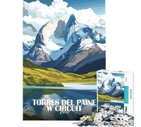 Jigsaw Puzzles for Adults 1000 Torres Del Paine W Circuit Chile Relaxing Games Brain Intelligence Challenge Addictive Toys Great Gifts Family Activities (Size 38x26cm)