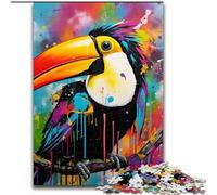 Jigsaw Puzzles for Adults 1000 Toucan Graffiti Painting Difficult Puzzles for Adults Perfect for Teenager & Families, Ideal (Size 26x38 cm)