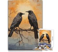Jigsaw Puzzles for Adults 1000 Two Black Ravens Ideal for Quiet Relaxing Moments Clean Uniform Cut Leisure Toy Size 38x26cm