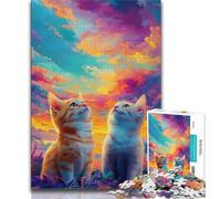 Jigsaw Puzzles for Adults 1000 Two Cats Teenager Puzzles,family Fun Games Is Ideal As A Gift for The Whole Family (size 75x50cm)