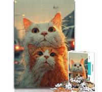 Jigsaw Puzzles for Adults 1000 Two Cats Teenager Puzzles,family Fun Games Is Ideal As A Gift for The Whole Family (size 75x50cm)