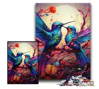 Jigsaw Puzzles for Adults 1000 Two Colorful Hummingbirds Jigsaw Puzzles 26x38 cm Perfect for Birthday, Christmas