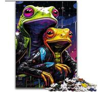 Jigsaw Puzzles for Adults 1000 Two Frogs Made of Wood, Ideal for Family Fun, Relaxation 50x75cm Challenging & Entertaining, Family Activity