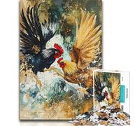 Jigsaw Puzzles for Adults 1000 Two Roosters Fighting 1000 Pieces for Adults,Learning Educational Toys Family Games Gifts for Friends And Family (size 38x26cm)