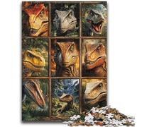 Jigsaw Puzzles for Adults 1000 Tyrannosaurus Rex Collage for Age 14+ Brain Teaser Game Best Gift for Adults And Teenagers 26x38cm