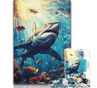 Jigsaw Puzzles for Adults 1000 Undersea Shark Puzzles for Teenagers,Challenging Game for Is Ideal As A Gift for The Whole Family 26x38cm