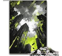 Jigsaw Puzzles for Adults 1000 Urban Chaos Help The Brain Exercise Addictive Toys to Cultivate Patience Parent-child Interaction (38x52cm) 1000pcs
