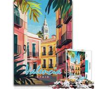 Jigsaw Puzzles for Adults 1000 Valencia Street Scene Toy Intellectual Game Stress Reliever Secret Santa Gifts (size 50x75cm)
