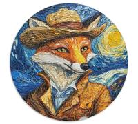 Jigsaw Puzzles for Adults 1000 Van Gogh Fox Round Jigsaw Puzzles 1000 Pieces for Adults Erfect for Home Decor, Birthdays, Holidays, And Gifts (67.5x67.5cm)