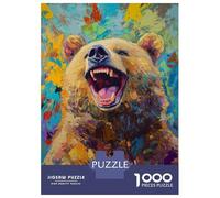 Jigsaw Puzzles for Adults 1000 Vibrant Bear Roar Puzzle for Adults Relaxing Games But Fun And Humorous Challenging To Complete 38x26cm/1000pcs