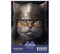 Jigsaw Puzzles for Adults 1000 Viking Cat Wearing Helmet Adult Jigsaw Puzzle Toy Wall Decor Difficult Challenge Educational Challenge 52x38cm/1000pcs