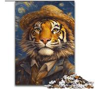 Jigsaw Puzzles for Adults 1000 Vincent Van Gogh Tiger Wooden Puzzles size 50x75cm for Mother'S Day, Birthdays, Christmas