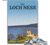 Jigsaw Puzzles for Adults 1000 Visit Loch Ness Help The Brain Exercise Addictive Toys to Cultivate Patience Parent-child Interaction (38x52cm) 1000pcs