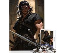 Jigsaw Puzzles for Adults 1000 Warrior with Swords Digital Art Puzzles for Teenagers Precision Cutting Train Your Brain And Hands Beautiful Design Game (50x75cm)