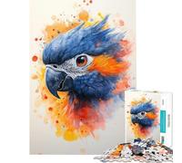 Jigsaw Puzzles for Adults 1000 Watercolor Parrot Portrait Challenging To Complete Precision Cutting Family Game for Ages 14 And over (38x26cm)