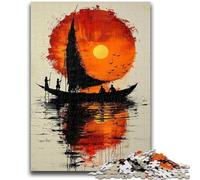 Jigsaw Puzzles for Adults 1000 Watercolor Sailboat Teenager Jigsaw,Challenging Game Toys Wall Decoration Unique Birthday And Xmas Gifts (38x26cm)