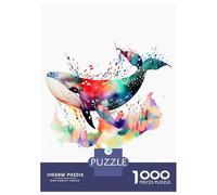 Jigsaw Puzzles for Adults 1000 Watercolor Whale Jumping Jigsaw for Adults Relaxing Games Pattern Assembly Gifts for Friends And Family 38x26cm/1000pcs