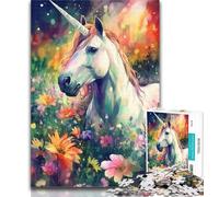 Jigsaw Puzzles for Adults 1000 Watercolour Unicorn Adult Jigsaw,Fun Games Every Piece Is Unique - Challenging Family Fun Game 26x38cm
