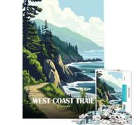 Jigsaw Puzzles for Adults 1000 West Coast Trail Canada Landscape Art Relaxing Games Brain Intelligence Challenge Addictive Toys Great Gifts Family Activities (Size 38x52cm)