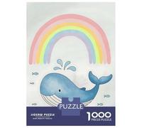 Jigsaw Puzzles for Adults 1000 Whale, Fish And Rainbow Jigsaw for Adults Relaxing Games Presents for Women Challenging To Complete 52x38cm/1000pcs