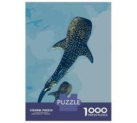 Jigsaw Puzzles for Adults 1000 Whale Sharks in Blue Water Jigsaw for Adults Relaxing Games Presents for Women Challenging To Complete 70x50cm/1000pcs