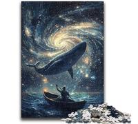 Jigsaw Puzzles for Adults 1000 Whales in Space Family Game Stress Reliever Difficult Challenge Secret Santa Gifts 50x75cm
