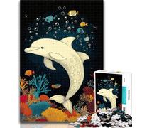 Jigsaw Puzzles for Adults 1000 White Dolphin Adult Jigsaw,for Educational Game Challenge Toy Birthday Present, Gifts, Wall Art 50x75cm