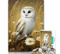 Jigsaw Puzzles for Adults 1000 White Owl,Help The Brain Exercise Addictive Toys to Cultivate Patience Artists Collection,Fine Art (75x50cm)