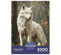 Jigsaw Puzzles for Adults 1000 White Wolf in Autumn Forest Adult Jigsaw Puzzle Toy Wall Decor Difficult Challenge Educational Challenge 38x26cm/1000pcs