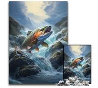 Jigsaw Puzzles for Adults 1000 Wild River Atlantic Salmon Jigsaw Puzzles for Adults for Birthdays And Holidays 1000 PCS(38x26cm)