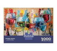 Jigsaw Puzzles for Adults 1000 Wine Glasses Art Print Jigsaws for Adults Relaxing Games Stress Reliever Challenging To Complete 52x38cm/1000pcs