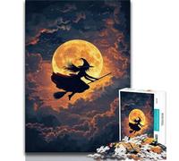 Jigsaw Puzzles for Adults 1000 Witch Under The Moon Adult Jigsaw,learning Educational Is Ideal As A Gift for The Whole Family 75x50cm