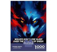 Jigsaw Puzzles for Adults 1000 Wolf Fire Abstract Jigsaw for Adults Relaxing Games Pattern Assembly Gifts for Friends And Family 38x26cm/1000pcs